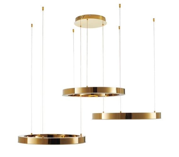 LED hanglamp Circle Brass Triple