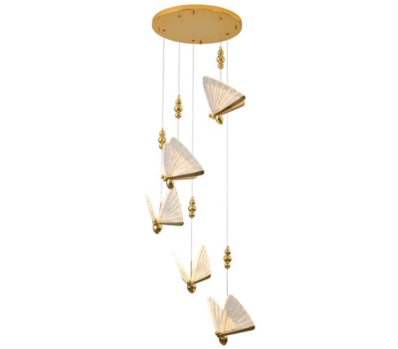 Hanglamp Butterfly 5 Gold