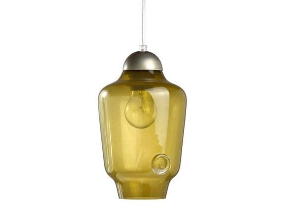 Glazen hanglamp Bee Olive