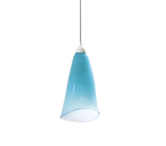 Glazen hanglamp Horn Pastel Turquoise