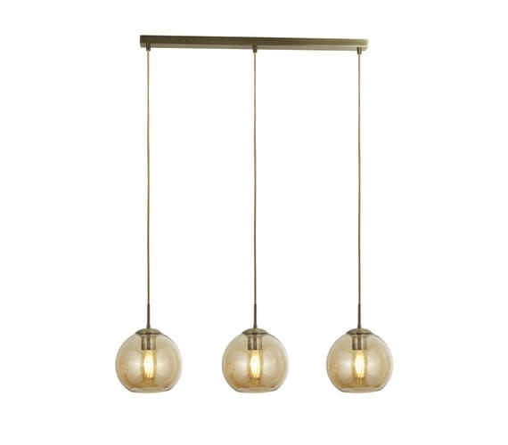 Hanglamp Balls 3 Brass Amber