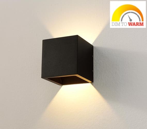 Wandlamp Cube Zwart - Dim to Warm